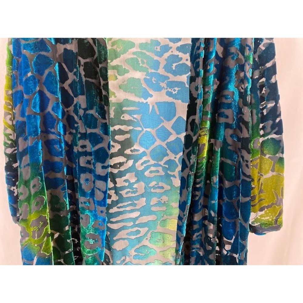 Draper's & Damons Burnout Velvet‎  Boho Chic Abstract Long Sleeve KimomoL - Picture 5 of 16